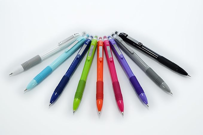 Zebra Pen, Z-Grip Mechanical Pencil, Smooth Writing, Latex-Free Grip, 0.7mm Lead, #2 HB, Pre-Loaded with Lead and Eraser, for School, Office, Everyday Use, Navy Barrels, 12-Pack, (50420)