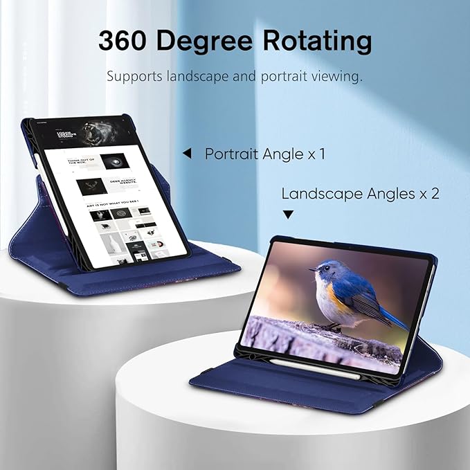 Fintie Rotating Case for Samsung Galaxy Tab S10 Lite/ S10 FE/ S9 FE 5G 10.9 Inch/Tab S9 11 Inch with S Pen Holder, 360 Degree Swiveling Stand Cover Auto Sleep/Wake, Galaxy