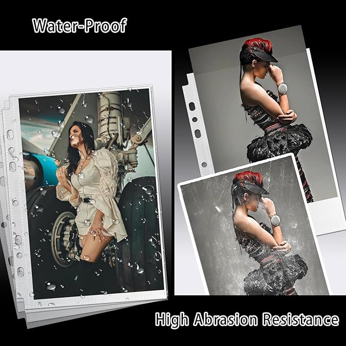 100 Pack Bulk Sheet Protectors 5.5x8.5 for 6 Ring Binder, Heavy Duty A5 Binder Insert (200 Pockets) - Business & Craft Organizer