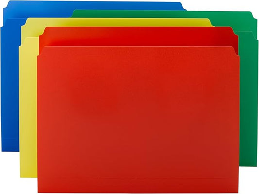 Smead Poly File Folder, Straight-Cut Tab, Letter Size, Assorted Primary Colors, 48 Count