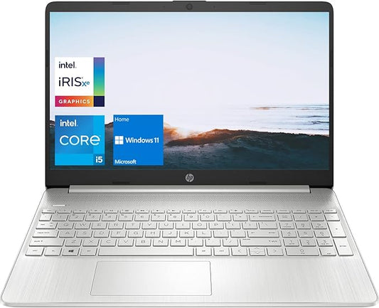 HP 15 Notebook Laptop, 15.6" FHD Display, Intel Core i5-1135G7, 24GB DDR4 RAM, 256GB PCIe NVMe SSD, Webcam, Wi-Fi, Bluetooth, Windows 11 Home, Silver