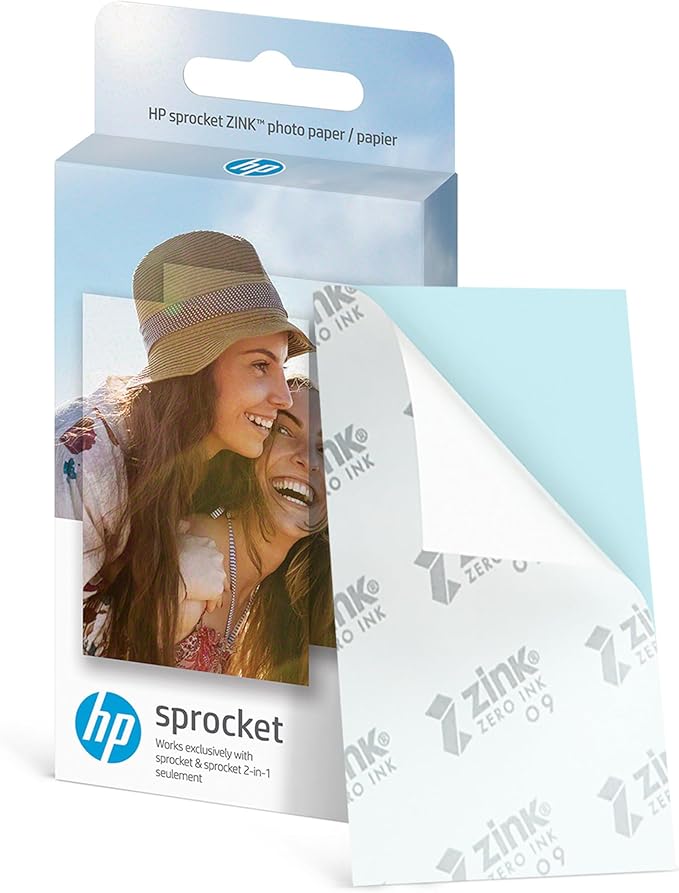 HP Sprocket Portable 2x3 Instant Photo Printer (Luna Pearl) Starter Bundle