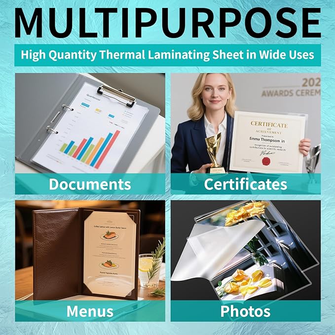 5 Mil Thermal Laminating Sheets 300 Pack, Clear 9" x 11.5" Laminating Pouches Rounded Corner, Holds 8.5 x 11 Inch Sheet, Letter Size Lamination Paper for Laminators