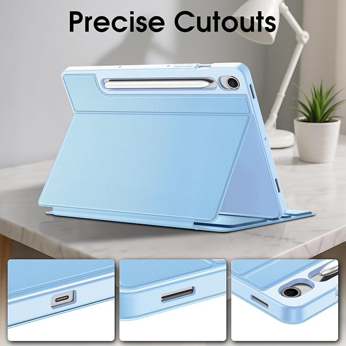 Fintie Case for Samsung Galaxy Tab S10 Lite/ S10 FE/ S9 FE 5G 10.9 Inch/Tab S9 11 Inch with S Pen Holder, Slim Shield Multiple Angle Stand with Soft TPU Back Shell Cover, Blue