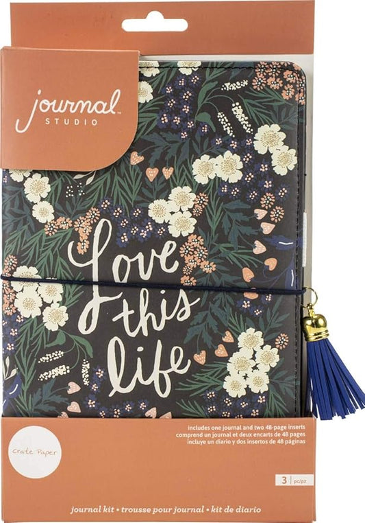 American Crafts Journal Studio Travellers Notebook, Crate Paper-Love, 24.9 x 15.2 x 3.3 cm