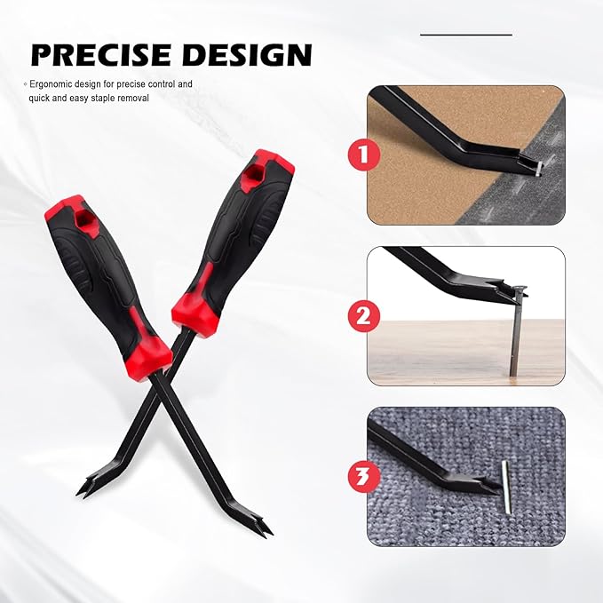 Staple Remover Tool, Stapler Remover, Heavy Duty Staple Extractor for Carpet & Wood Floor, Professional Upholstery Staple Puller with Non-Slip Grip
