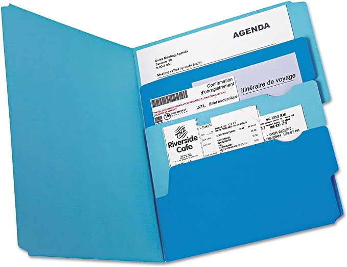 Pendaflex Divide It Up File Folders, Letter Size, Assorted Colors, 12/Pack (10773)