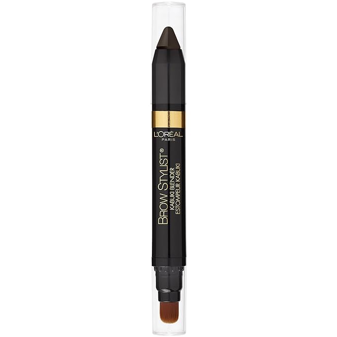 L'Oreal Paris Brow Stylist Kabuki Blender Brow Crayon, Dark Brunette, 0.05 oz.