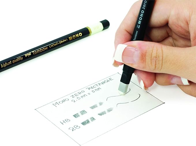 Tombow Holder Eraser, Mono Zero Square Shapre Black (EH-KUS11)