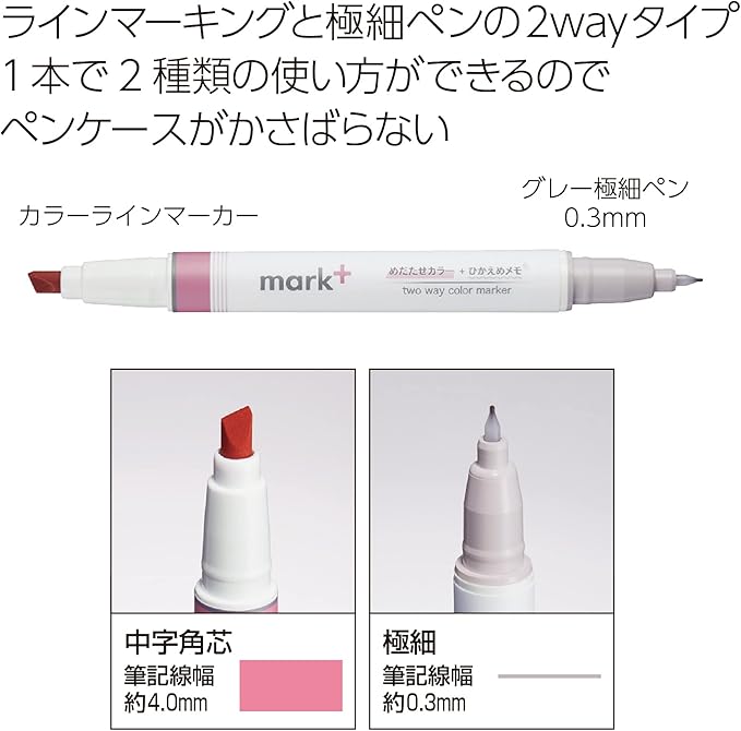 KOKUYO Pastel Highlighters, Dual-Tip Highlighter Markers for Bible in Assorted Colors, Fine & Chisel Tip No Bleed Quick-Dry for Journals, Planners, Notes, Grey Colors. Japan Import (PM-MT201-5S)