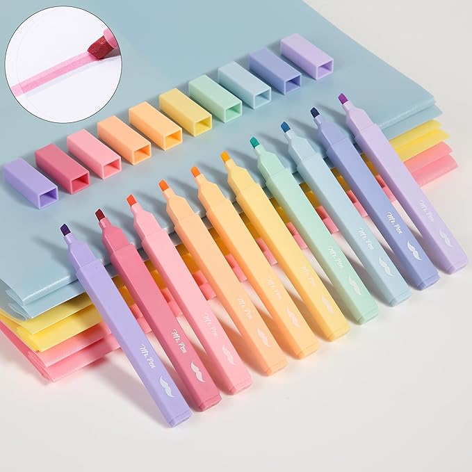 Mr. Pen- Aesthetic Bible Highlighters No Bleed Through, 10 Pack, Assorted Colors, Cute Highlighter for Journaling Supplies and School Accessories, Bible Highlighters and Pens No Bleed