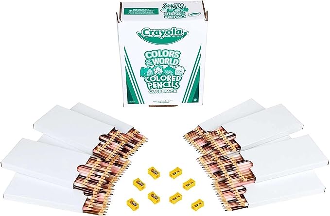 Crayola Colors of the World Skin Tone Colored Pencils Classpack (240ct), Bulk Colored Pencils for Classrooms, Teacher Supplies, Gifts
