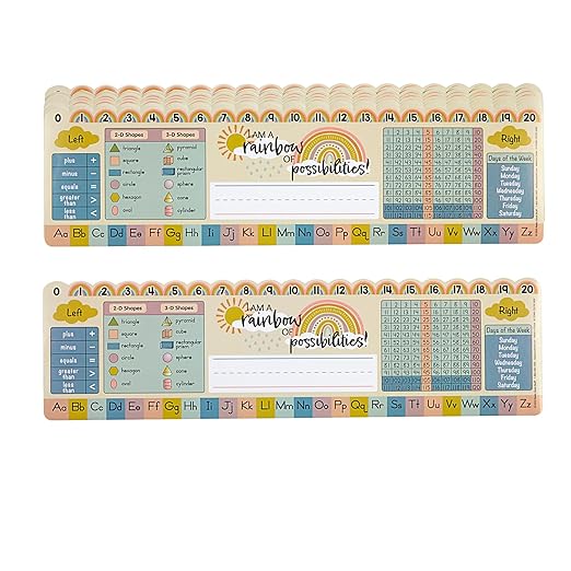 Really Good Stuff Boho Self-Adhesive Vinyl Desktop Helpers - Set of 24 - Primary