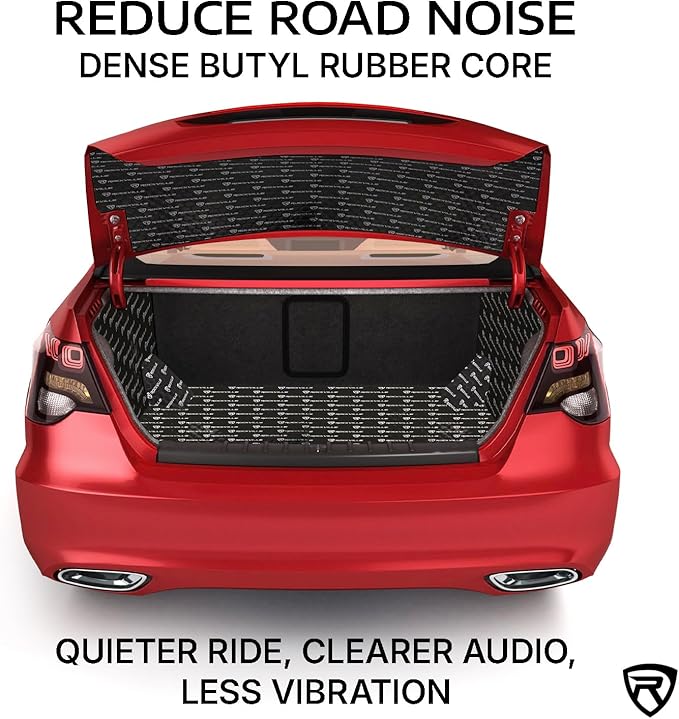 Rockville RockMat 37-25 37 Sq Ft Butyl Sound Deadening Mat 2.5MM 100 Mil, Aluminum Foil Backing, Heat Resistant, Vibration and Noise Damping for Car Truck Van RV Marine