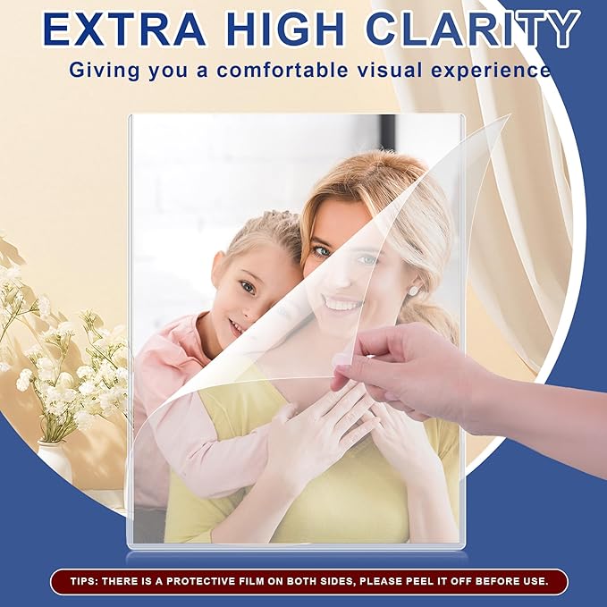 AKONEGE 5PCS 9" x 12" Rigid Print Protectors Clear Plastic Sheet Protectors, Heavy Duty Top Loading Document Holder, Menu Cover, Photo Poster Sleeves Hard Plastic Sleeves for Paper Art Prints
