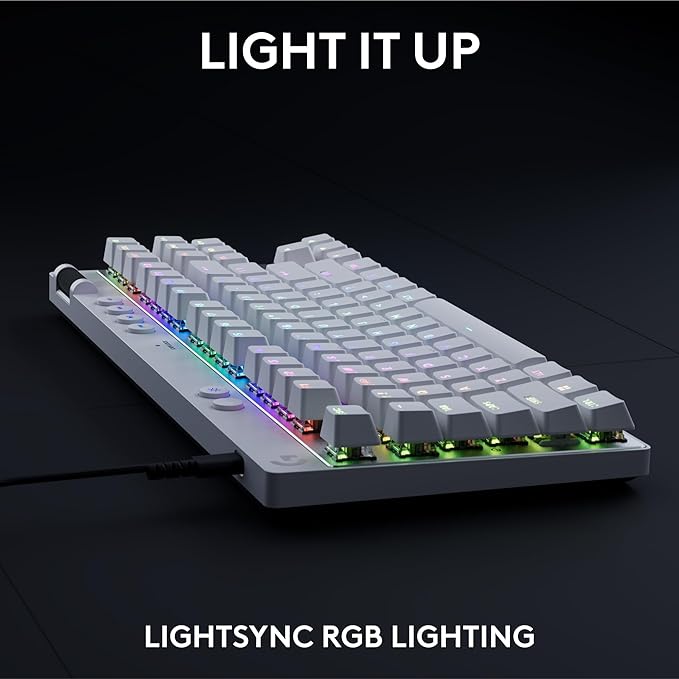 Logitech G PRO X TKL Rapid Tenkeyless Wired Gaming Keyboard with Magnetic Analog Switches, Rapid Trigger Mode, Adjustable Actuation, and Customizable RGB Lighting - White