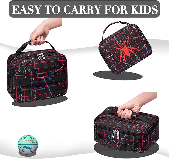 Boys Lunch Bag for Kids Insulated Lunch Box for 3 4 5 6 7 8 9 10 11 12 Kids Toddler Back to School Reusable for Elementary Kindergarten Primary School