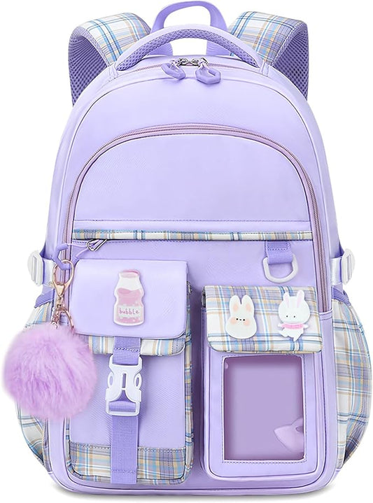 Kids Backpacks for Girls - Cute Girls Backpack for Elementary, Middle and High School Students - 18" Large Capacity School Bookbag with Multiple Pockets