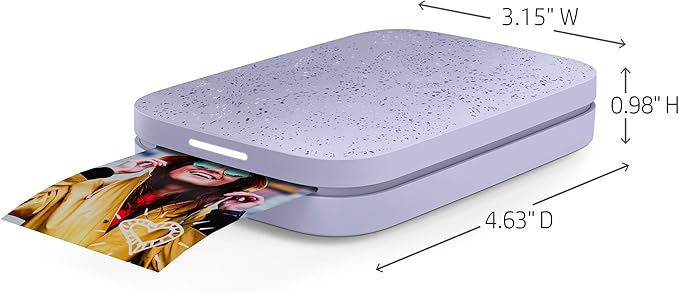 HP Sprocket 2x3 Instant Smartphone Photo Printer 75 Sheets Bundle - Bluetooth Portable Color Wireless Mobile Printer (Purple) Zink Sticky-Back Photos