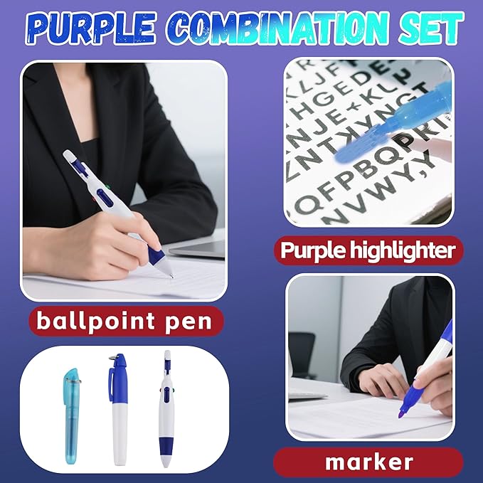 Student Nurse Pen Set Badge Reel Holder Accessories Clip, Retractable Mini Nursing Pen & Light Tool Set， Highlighter pens（Blue） and Highlighter pens