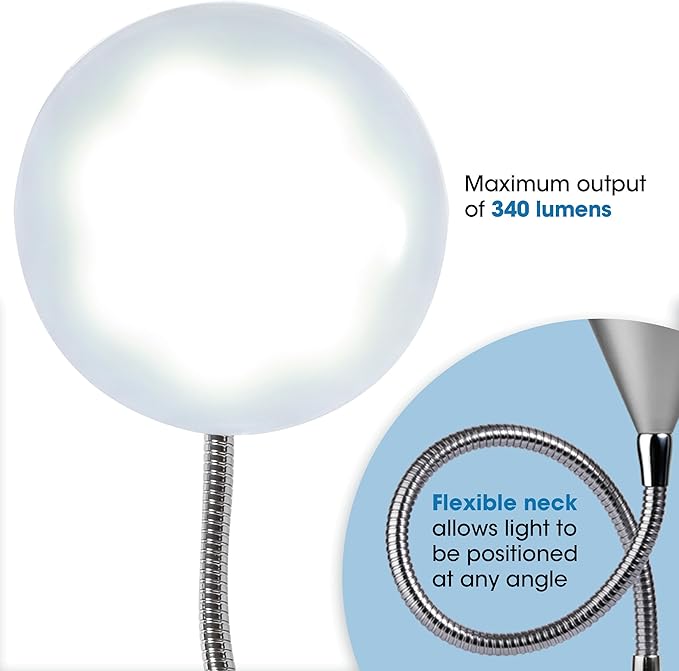 OttLite LED Cone Desk Lamp, Silver