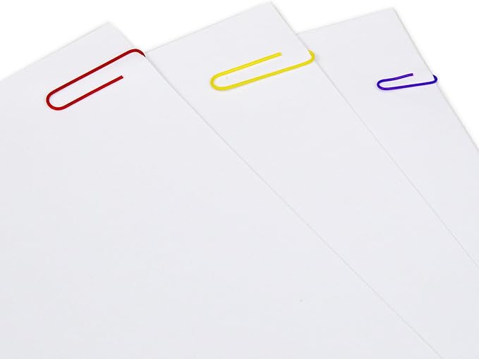 U Brands Paper Clips, Medium 1-1/8-Inch and Large 2-Inch Sizes, Assorted Colors, 450-Count - 661U08-24
