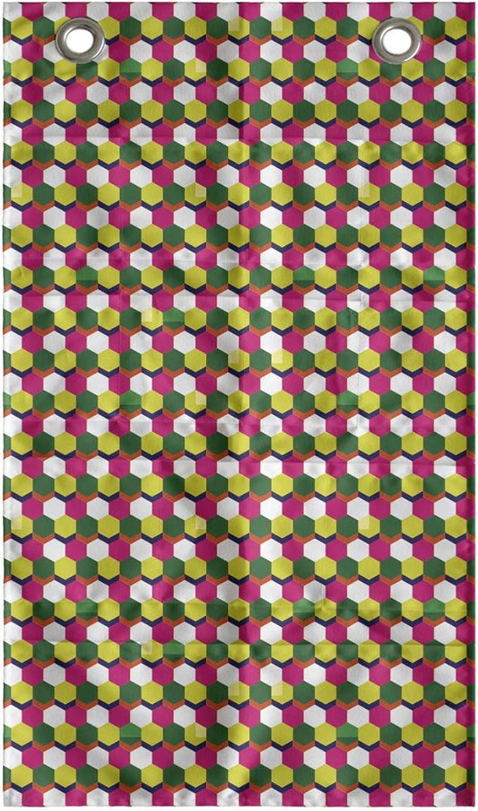 Ambesonne Abstract Hanging Pocket Organizer, Pattern of Mini Hexagons in Various Spring Tones, Printed Polyester Storage Bag with Pockets, 21" x 31", Multicolor