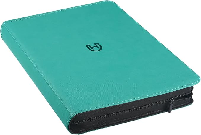 Card Binder 16 Pocket with Zipper, 1024 Pockets Trading Card Holder Book, Premium PU Cover Zip Folder Binder, Side Loading Carrying Case Binder Album for TCG, MTG, Sports Cards, Game Cards