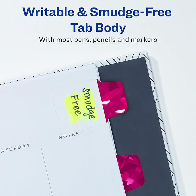 Avery Mini Ultra Tabs, 1" x 1.5", Holographic Jewel Tone Colors, 32 Repositionable Page Tabs (74146)