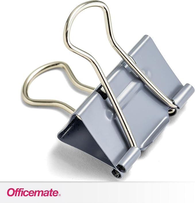 Officemate EZ Binder Clips,Medium Size,12/Box,Gray (99250),(Pack of 2)