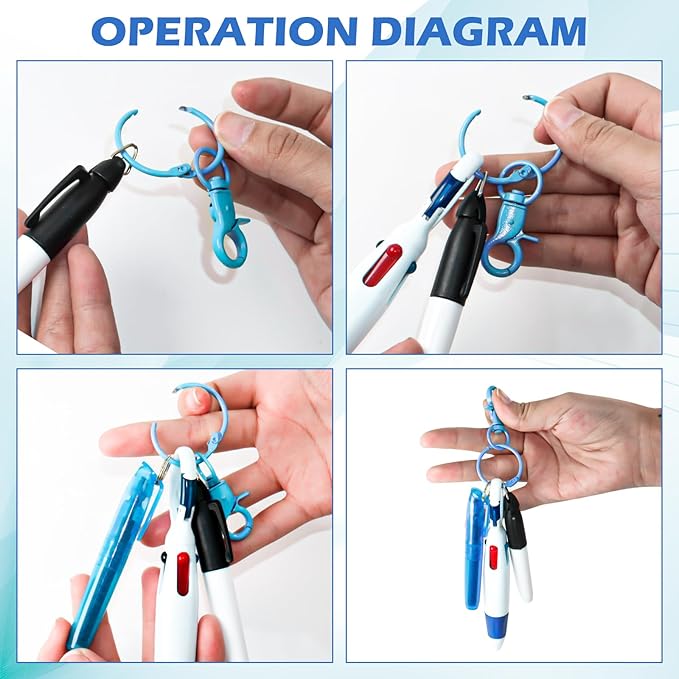 6 Pcs Nurse Pen Set, Mini Highlighter Nurse Pen Pack Set Nurse Pens for Badge Include Tip Highlighter Permanent Marker Pen Retractable Ball Pen with Nursing Keychain Clip (6 Color)