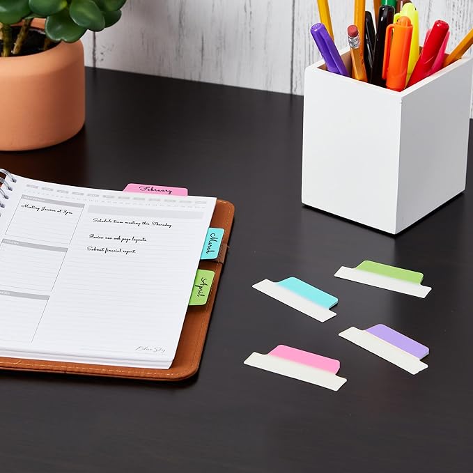 Avery Margin Ultra Tabs, 24 Repositionable Sticky Tabs, 2.5" x 1", 2-Side Writable Page Markers in Assorted Pastel Colors, 72 Pack (74769)