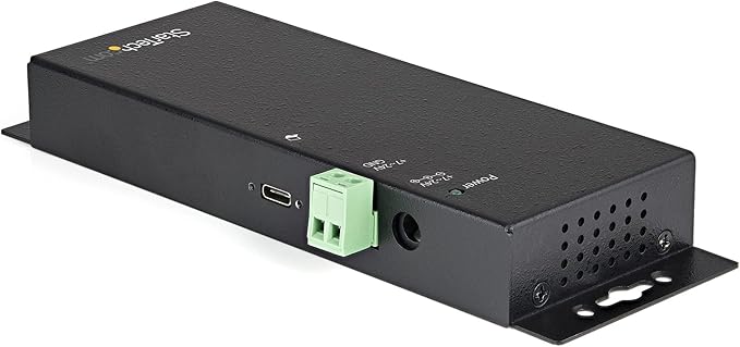 StarTech.com 4-Port USB C Hub 10Gbps - Metal Industrial USB Type-C Hub w/ 3xUSB-A & 1xUSB-C - ESD & Surge Protection - USB-C or USB-A Host - Self-Powered Mountable USB 3.2 Gen 2 Hub, TAA