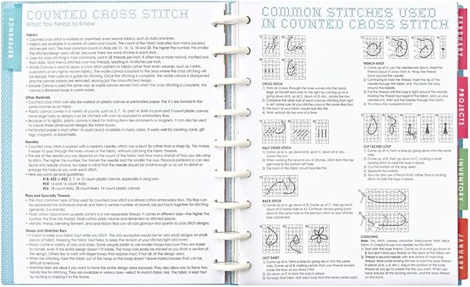 Simplicity Vintage 12 Monthly Projects Cross Stitch Planner Kit