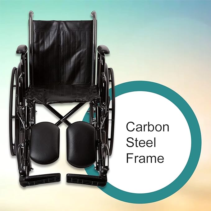 McKesson Wheelchair, Swing Away Foot Leg Rest, Elevating Leg Rest, Fixed Arm, 16 in Seat, 250 lbs Weight Capacity, 1 Count