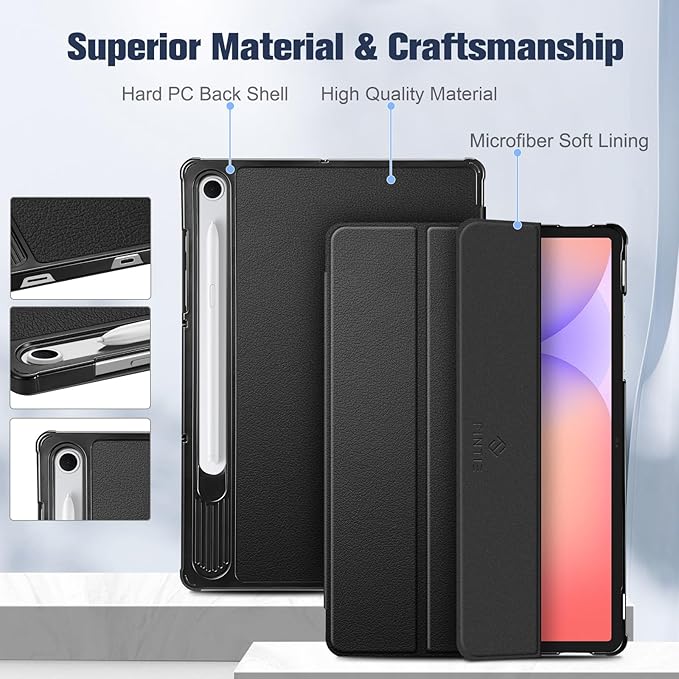 Fintie Slim Case for Samsung Galaxy Tab S10 Lite/ S10 FE/ S9 FE 5G 10.9 Inch/Tab S9 11 Inch with S Pen Holder, Ultra Thin Lightweight Tri-Fold Stand Cover with Auto Wake/Sleep, Black