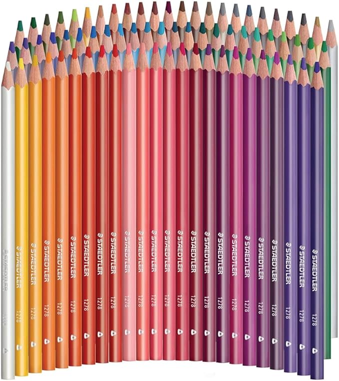 STAEDTLER Colored Pencils Set 6-Pack (6 Sets of 72 pcs) - Ergonomic Triangular Barrel, Smooth 4mm Lines, Wood - 72 Vibrant Colors in Tin, for Artists & Students, 432 Count