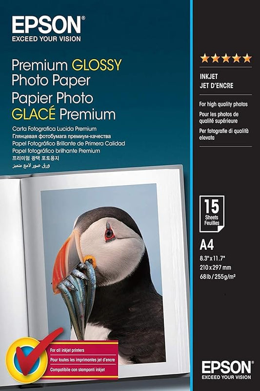 Epson C13S042155 Premium Glossy Photo Paper - Glossy Photo Paper - A4 (210 x 297 mm) - 15 Sheet(s)