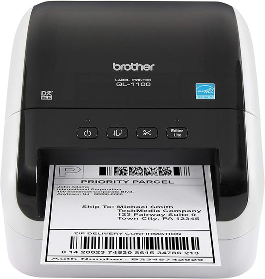 Brother Printer Fast, Compatible Label Printer (RQL1100 Renewed), Black, 4"