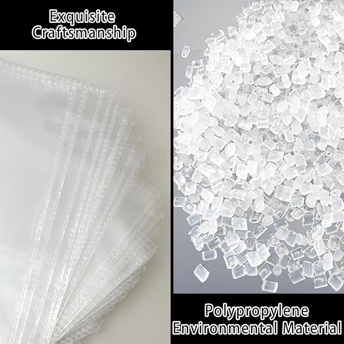 80 Pack Bulk Sheet Protectors 5.5x8.5 for 6 Ring Binder, Heavy Duty A5 Binder Insert (160 Pockets) - Business & Craft Organizer