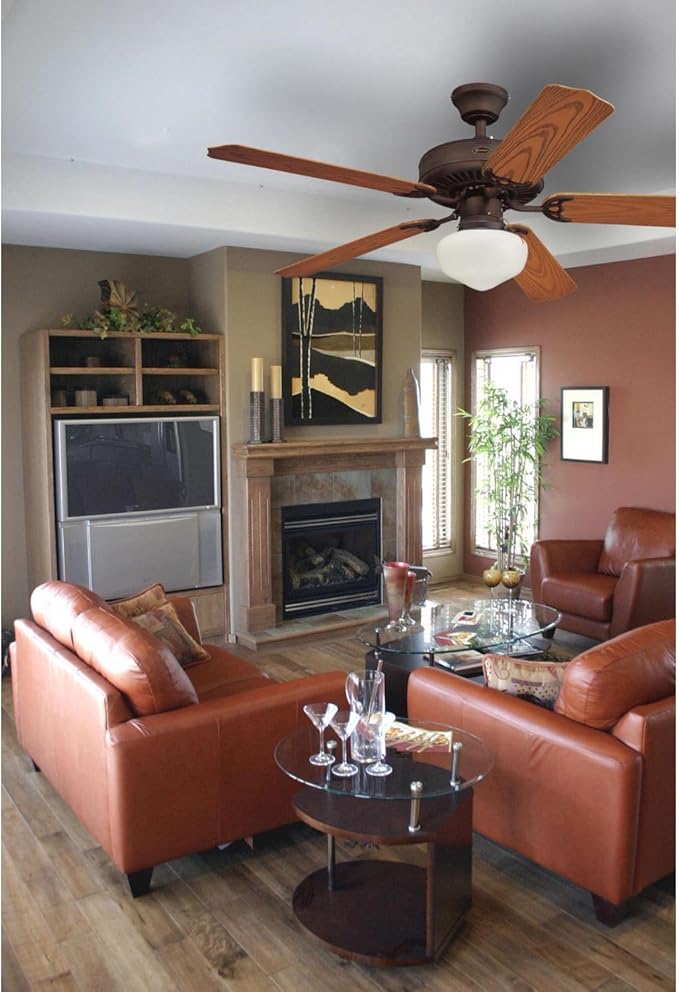 Westinghouse 7784600 LED Schoolhouse Indoor/Outdoor Energy Star Ceiling Fan Light Kit, Oil Rubbed Bronze Finish with White Opal Glass