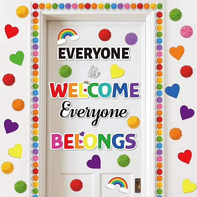 Classroom Bulletin Board Decoration Set Welcome Banner Wall Door Decor Colorful Classroom Decorations for Kindergarten Preschool Elementary Middle School (Welcome)