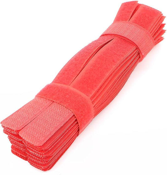 Pasow 50pcs Cable Ties Reusable Fastening Wire Organizer Cord Rope Holder 7 Inch (Red)