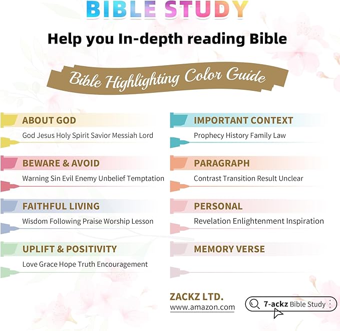 7-ackz Bible Highlighters Assorted Colors and Gel Pens Set, 8 Pastel Highlighter Markers 8 Colored Ink Gel Pens, 75 Tabs,Quickly Dry for Bible Study, Motivational Gift for Christians