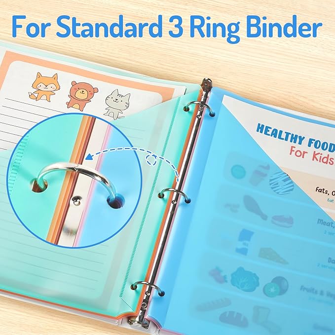 Forvencer 96 Count Binder Dividers with Two Pockets, 8 tab Dividers for 3 Ring Binders Organizer, Binder Divider with Tabs for School Office and Home Organization, Multicolor, 12 Sets