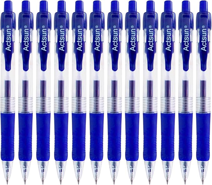 Blue Gel Ink Pens, 12 Pcs, Fine Point, Smooth Writing, Retractable, 0.7 Mm, Gift for Women & Men, Journaling, School & Office Supplies, Desk Accessories