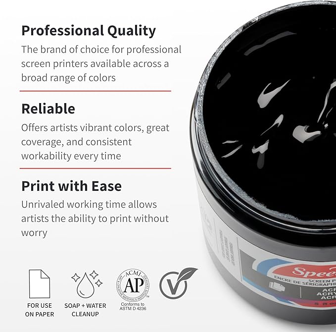 Speedball 004632 Acrylic Screen Acrylic Screen Printing Ink, 8 fl. oz., Dark Blue