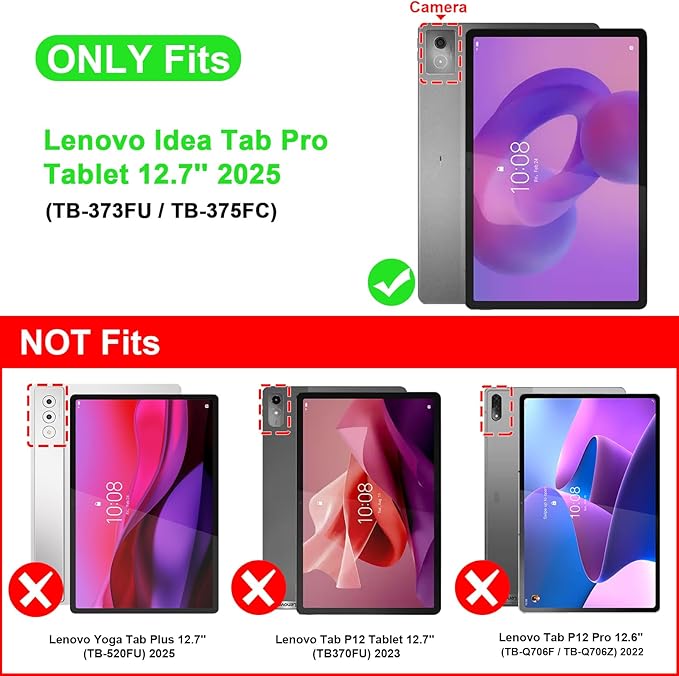 Fintie Case for Lenovo Idea Tab Pro 12.7 inch 2025 (TB-373FU/ TB-375FC) - Ultra-Thin Soft TPU Back Cover Protective Case with Pen Holder and Auto Sleep/Wake (Grey)