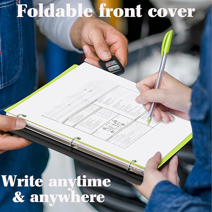 INFUN 1 Inch Telescoping Project Organizer Binder-2PCS,13 Pocket, Customizable Front Cover, 5 Colors Pocket Divider and Plastic Binder Pocket，225 Sheet Capacity-Blue