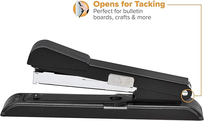 Bostitch Office B8 PowerCrown Travel & Desktop Stapler, 30 Sheet Capacity, Durable Metal, Black.